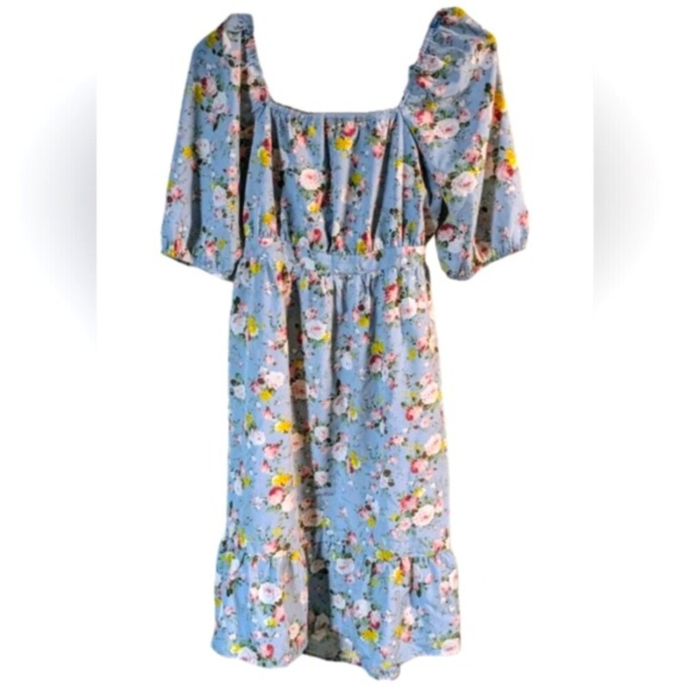 Kojooin Floral Smocked Square Neck Backless Coquette Mini Dress